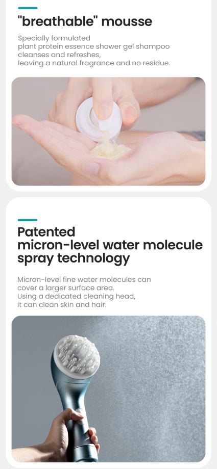 Portable Micro-Water Shower (for Humans) Crescent White