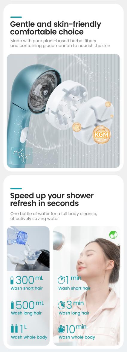 Portable Micro-Water Shower (for Humans) Crescent White