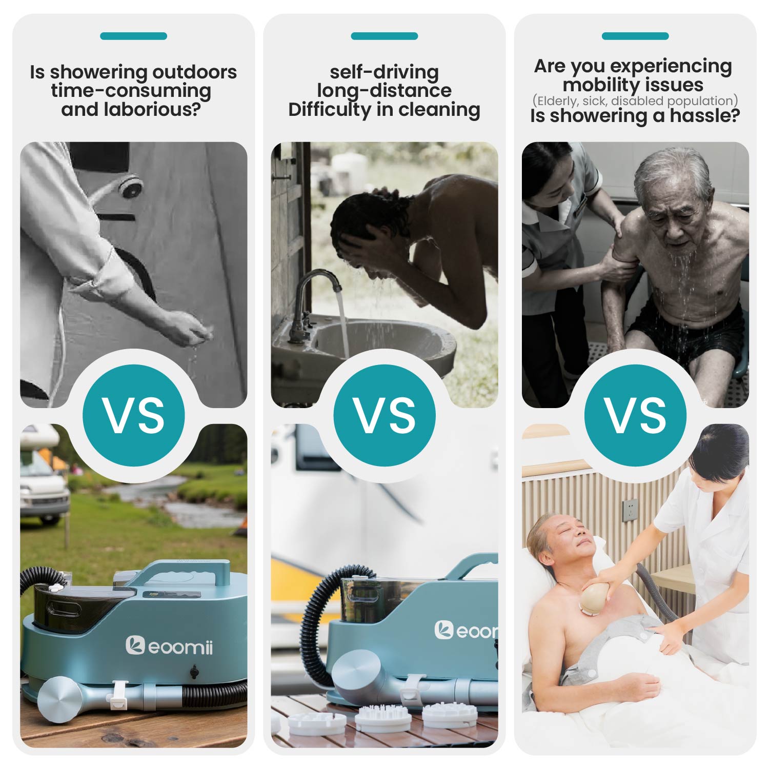 Portable Shower & Dryer Machine (for Humans) Crescent White