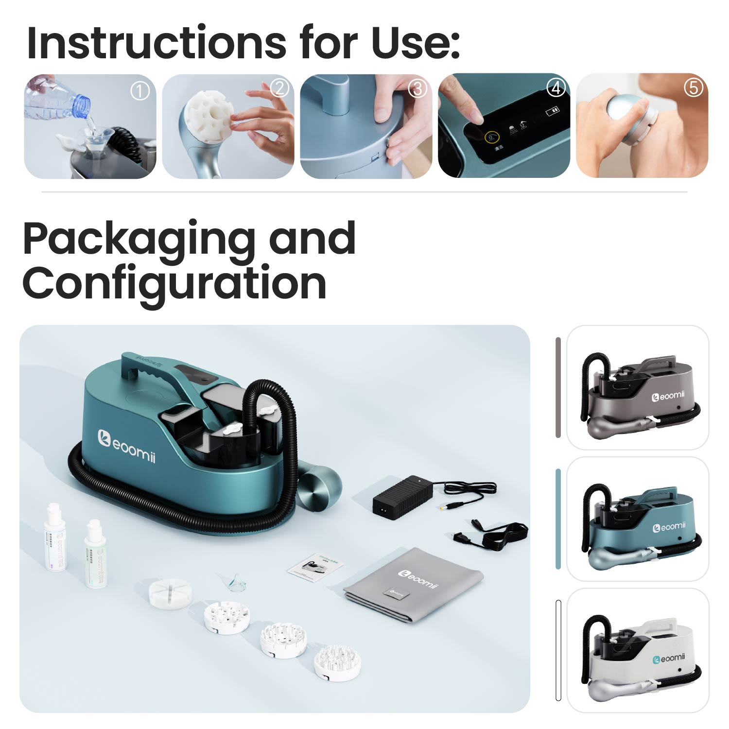 Portable Shower & Dryer Machine (for Humans) Crescent White