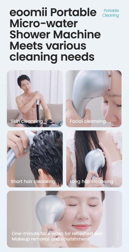 Portable Micro-Water Shower (for Humans) Crescent White