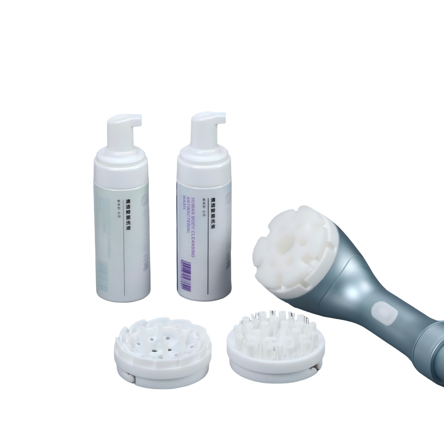 Accessories-Cleaning Pad and Cleaning cotton+Cleaning Pad;Short Hair Cleaning Head and Long Hair Cleaning Head;  Shampoo and Shower Gel